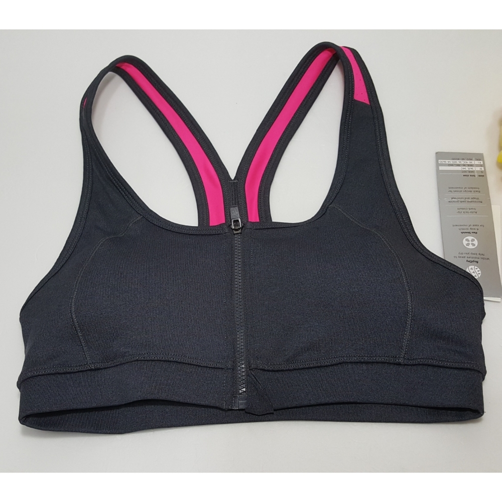Ideólogo Womens Zip-Up High-Impact Sports Bra Sz S